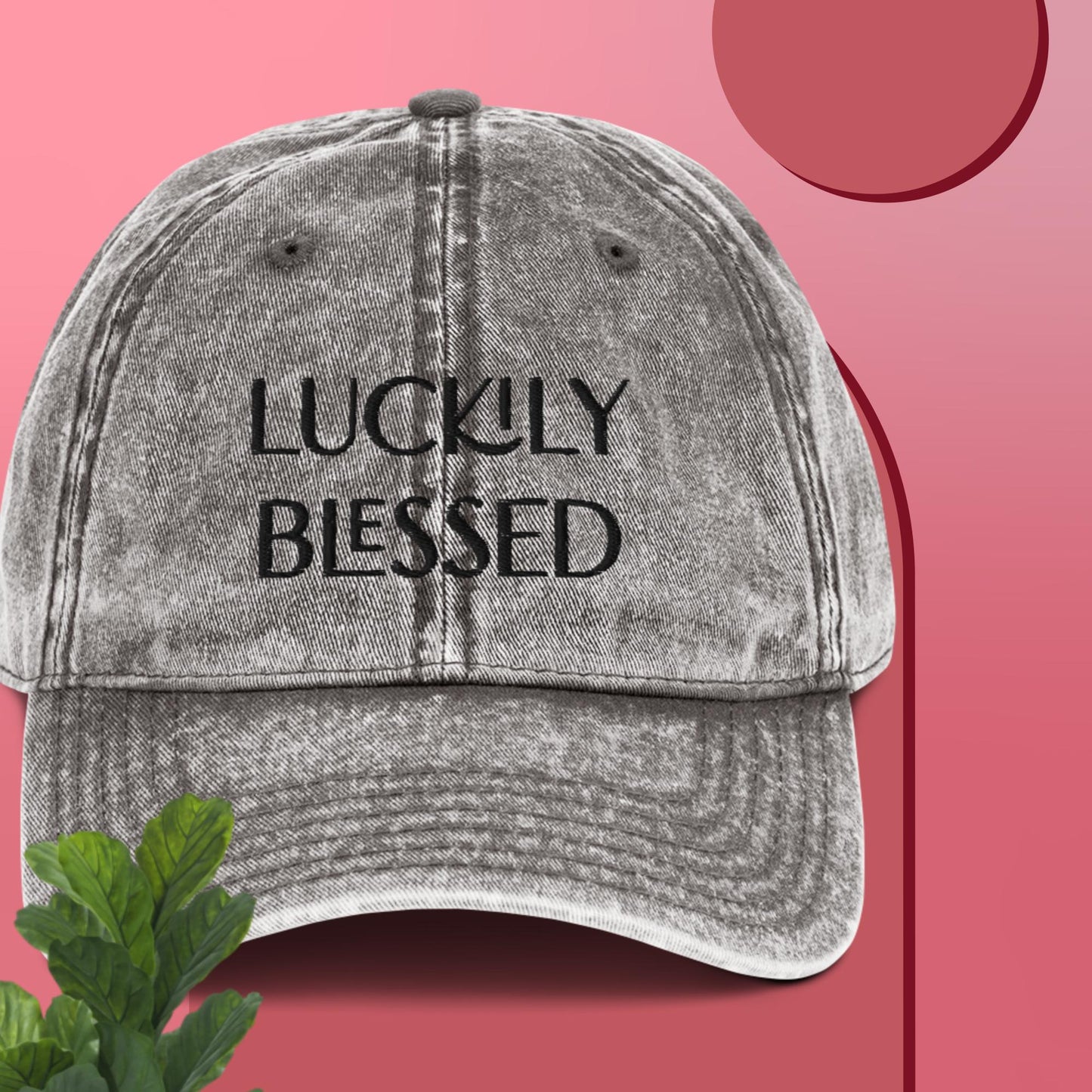 Luckily Blessed Vintage Cotton Twill Cap