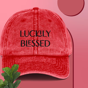 Luckily Blessed Vintage Cotton Twill Cap